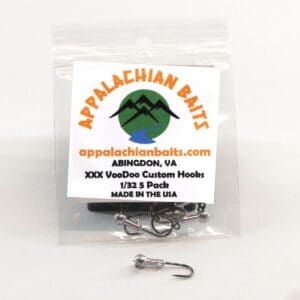 A package of fishing hooks with the logo for appalachian parts.