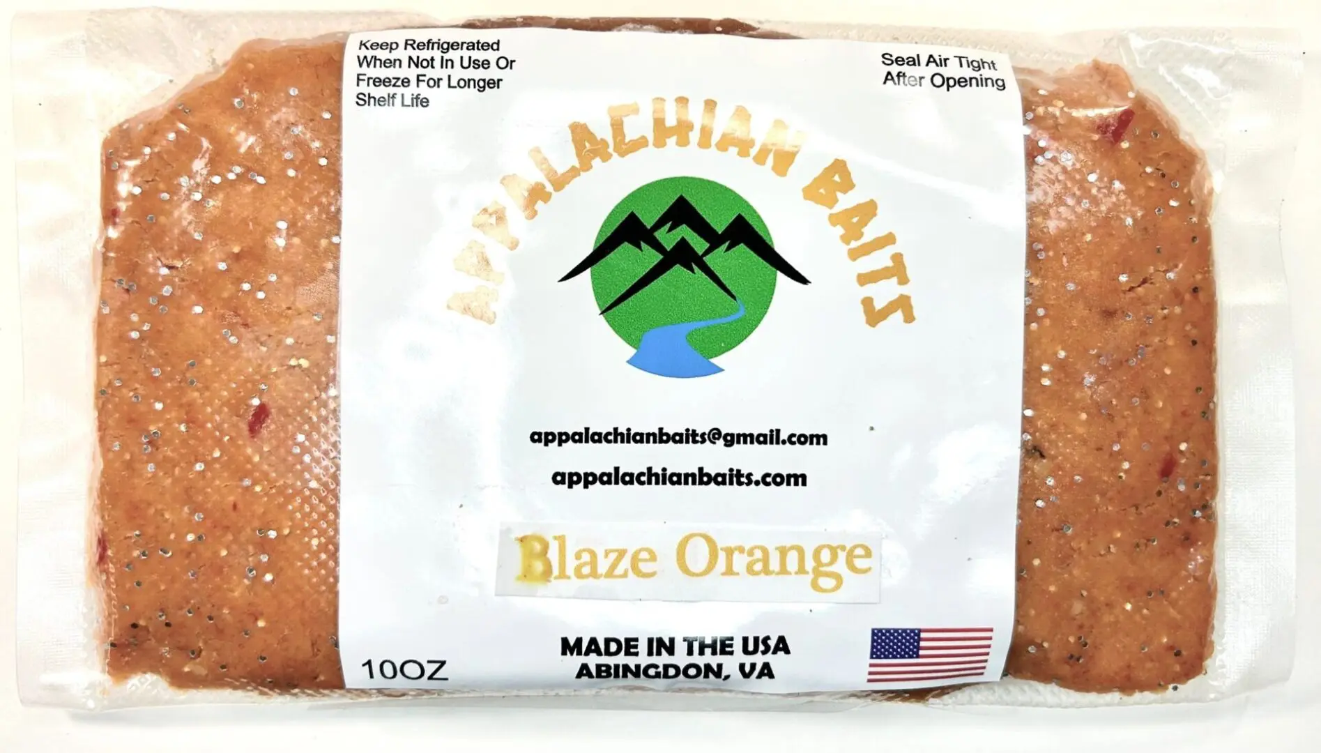 A package of appalachian baits blaze orange