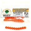 A package of orange beads and a string.