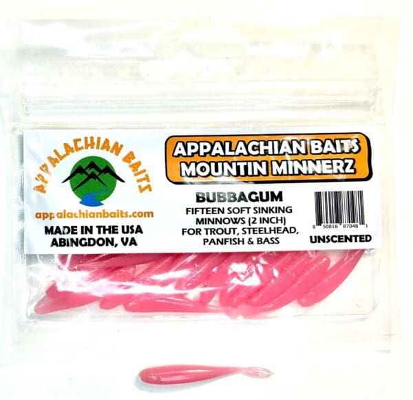 A package of pink appalachian mountain minnerz