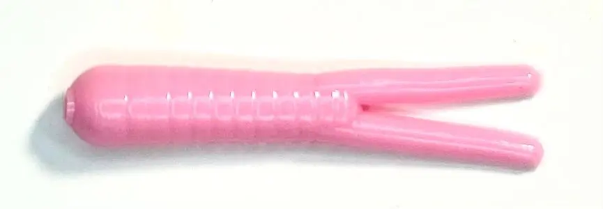 A pink pen with white lines on it.