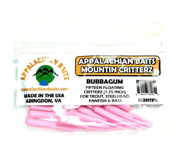 A package of bubblegum flavored appalachian baits.