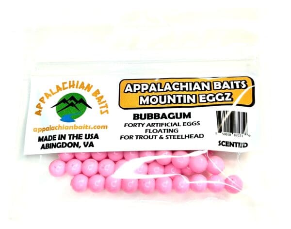 A package of bubblegum flavored appalachian baits.