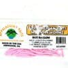 A package of pink worm fishing baits.