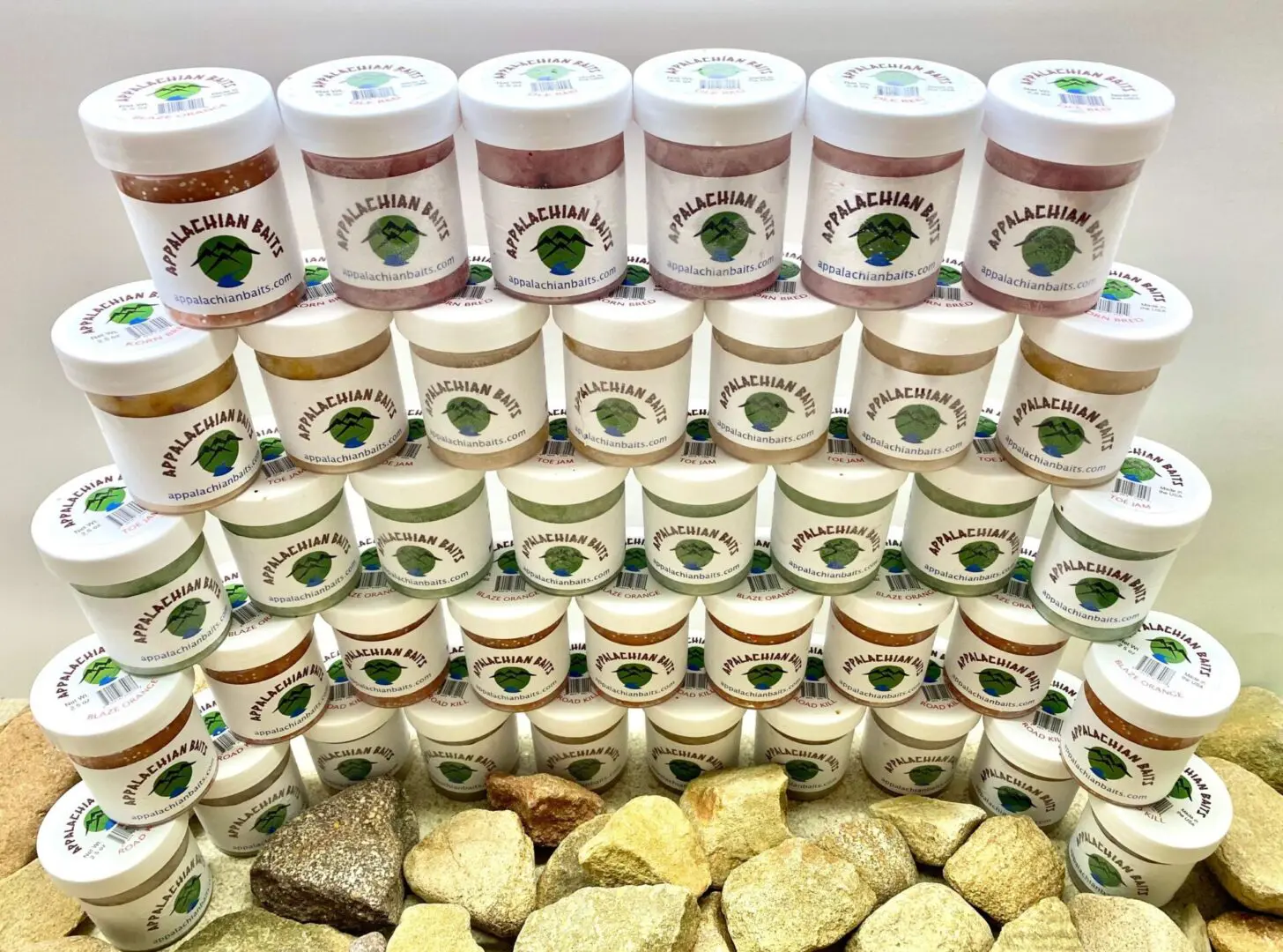 A large display of jars and cookies in the background.