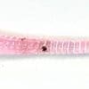 A pink bracelet with a ladybug on it.