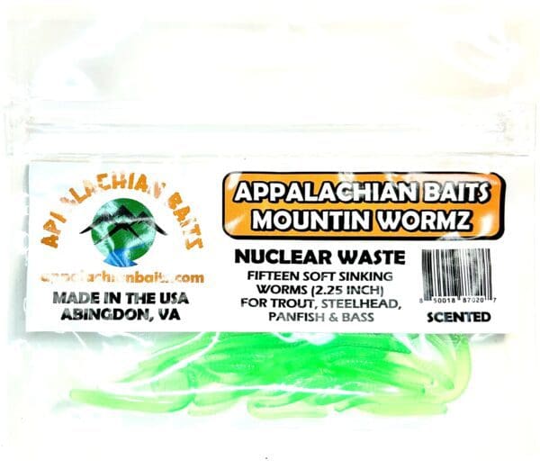 A package of appalachian bait mountain worm