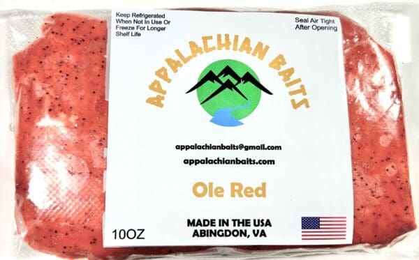 A package of ole red fish is shown.