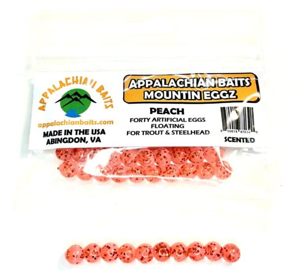 A package of peach flavored mountain eggs.