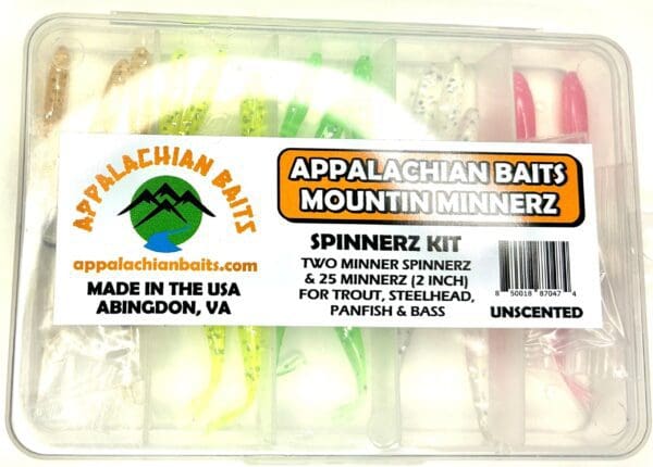 A box of appalachian baits mountain minnerz