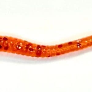 A close up of an orange snake