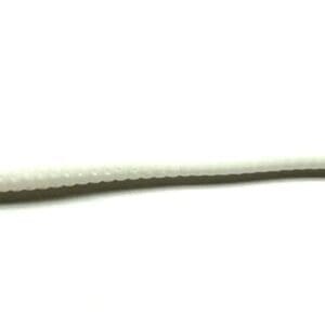 A long metal stick with a white handle.