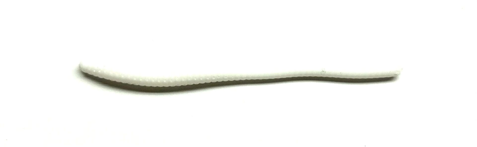 A long metal stick with a white handle.