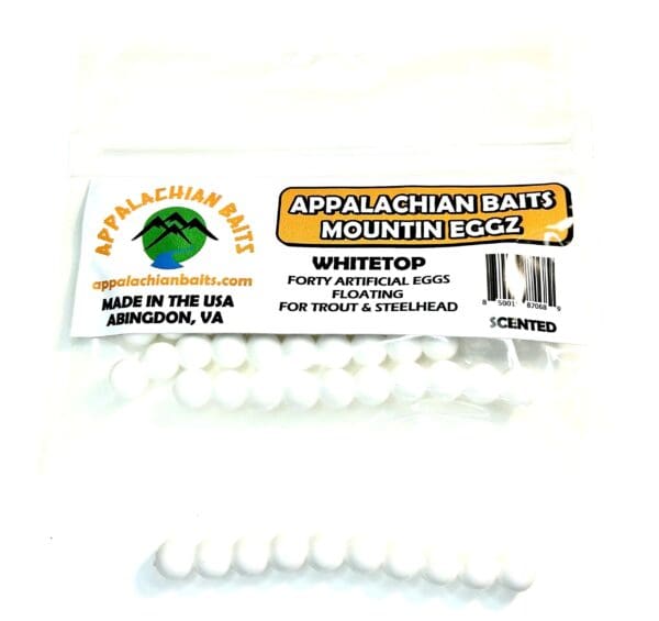 A package of white tops for fishing.